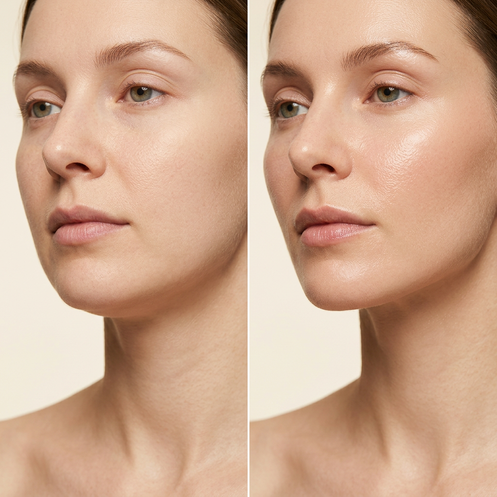 Before/after puffiness result